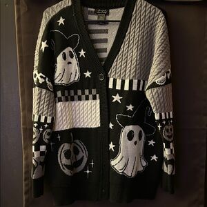 Halloween Ghost Patchwork Cardigan